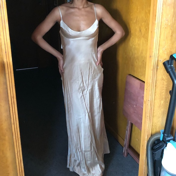 ZARA SATIN EFFECT CUT OUT DRESS - Picture 9 of 16